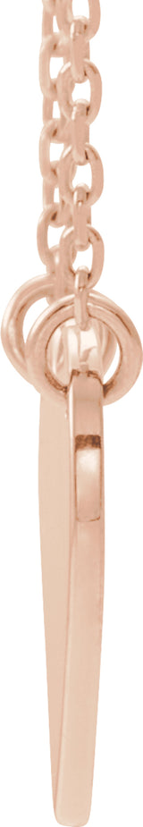 14K Rose Gold Engravable Heart 16-18" Necklace