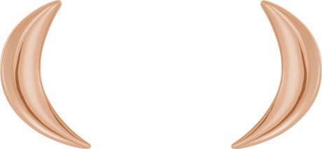 14K Rose Crescent Moon Earrings