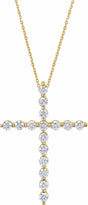 14K Yellow 1/4 CTW Natural Diamond Cross 18" Necklace