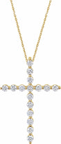 14K Yellow Gold 1 1/4 CTW Natural Diamond Cross 18" Necklace