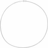 Sterling Silver 2.1 mm Adjustable Cable 16-18" Chain    