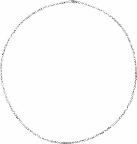 18K White 2.4 mm Rolo 18" Chain