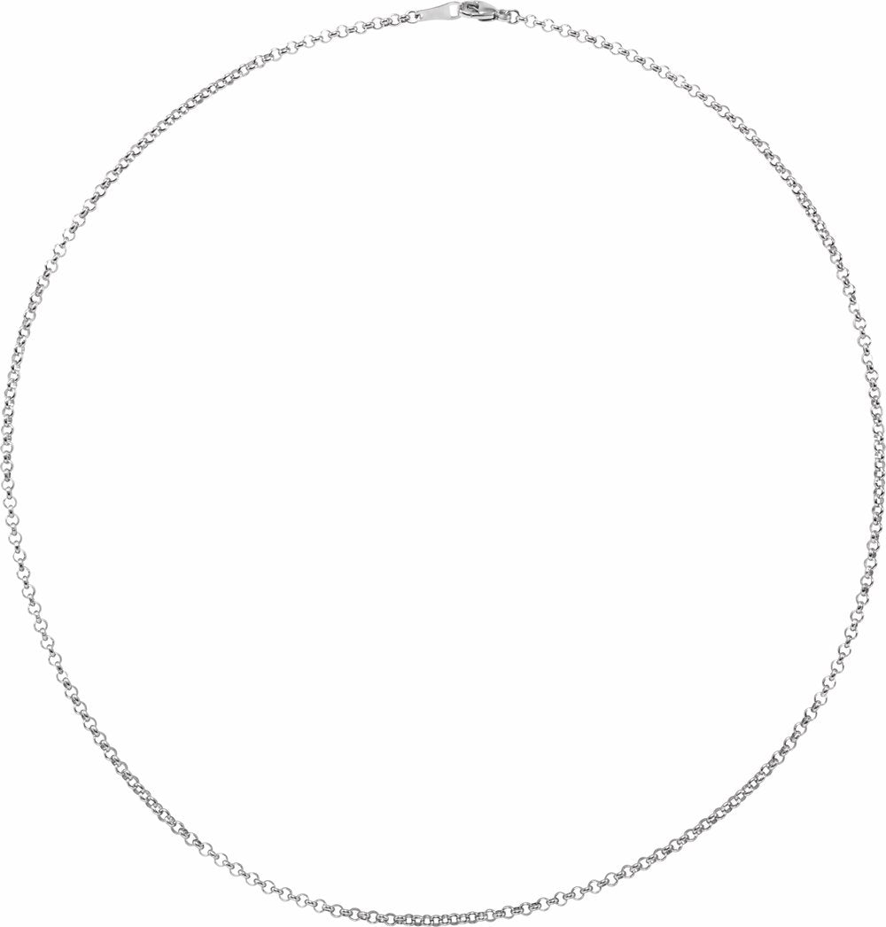 18K White Gold 2.4 mm Rolo 16" Chain  