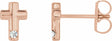 14K Rose Gold .03 CTW Natural Diamond Cross Earrings          