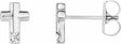 14K White .03 CTW Natural Diamond Cross Earrings          