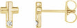 14K Yellow .03 CTW Natural Diamond Cross Earrings          