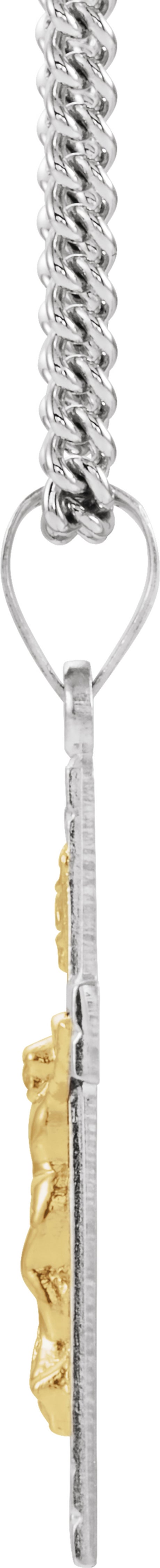 Sterling Silver & 14K Yellow Gold 28x16.2 mm Crucifix 24" Necklace