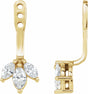 14K Yellow 1/5 CTW Natural Diamond Cluster Front-Back Earring Jackets 