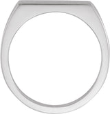 14K White Gold Rectangle Signet Ring