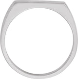 10K White Rectangle Signet Ring