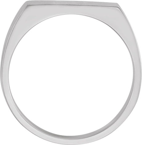 10K White Rectangle Signet Ring