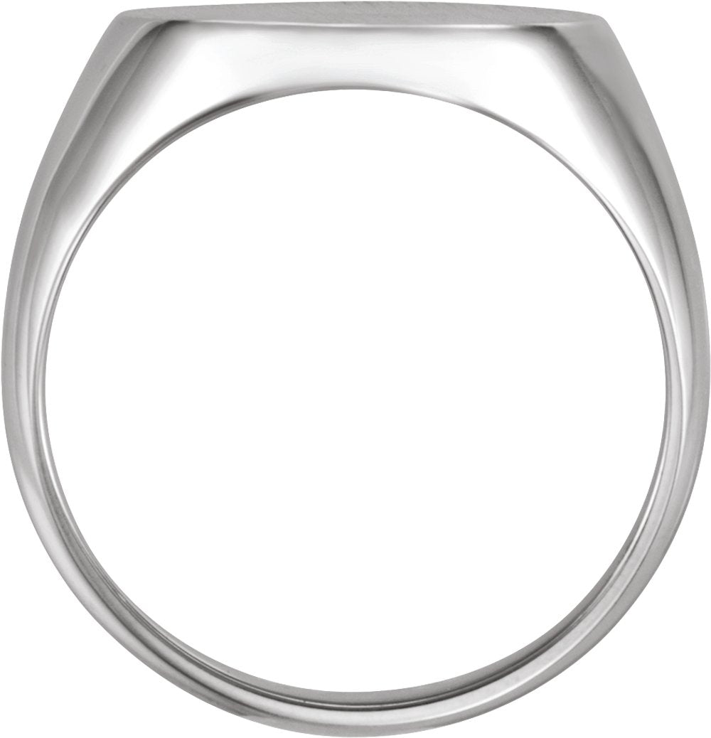 Sterling Silver 18x16 mm Oval Signet Ring
