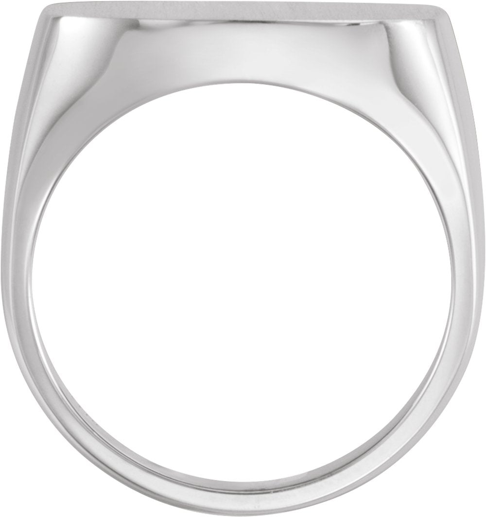 14K White Gold Square Signet Ring