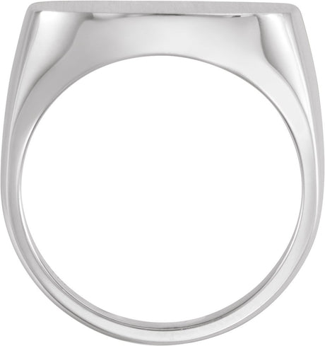 14K White Gold Square Signet Ring