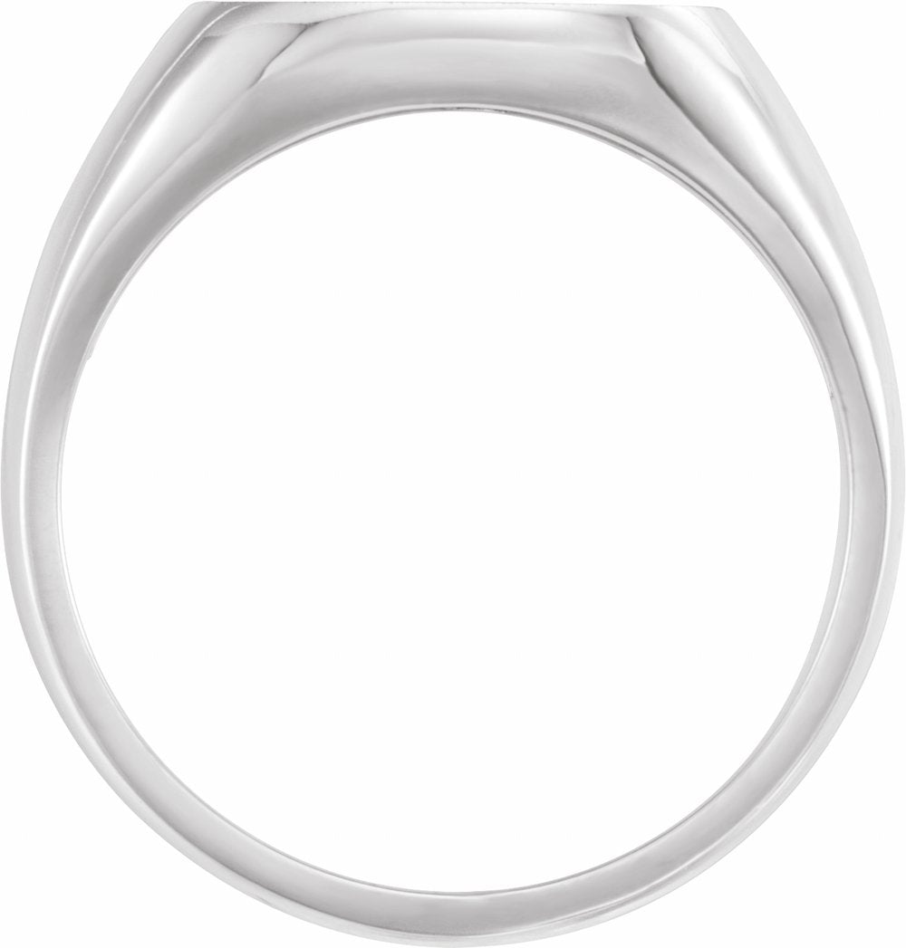 10K White Square Signet Ring