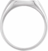 10K White Square Signet Ring
