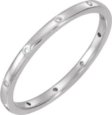 Platinum .04 CTW Natural Diamond Comfort-Fit Band Size 7