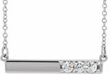 14K White 1/5 CTW Natural Diamond Bar 16-18" Necklace 