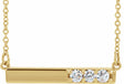 14K Yellow Gold 1/5 CTW Natural Diamond Bar 16-18" Necklace 