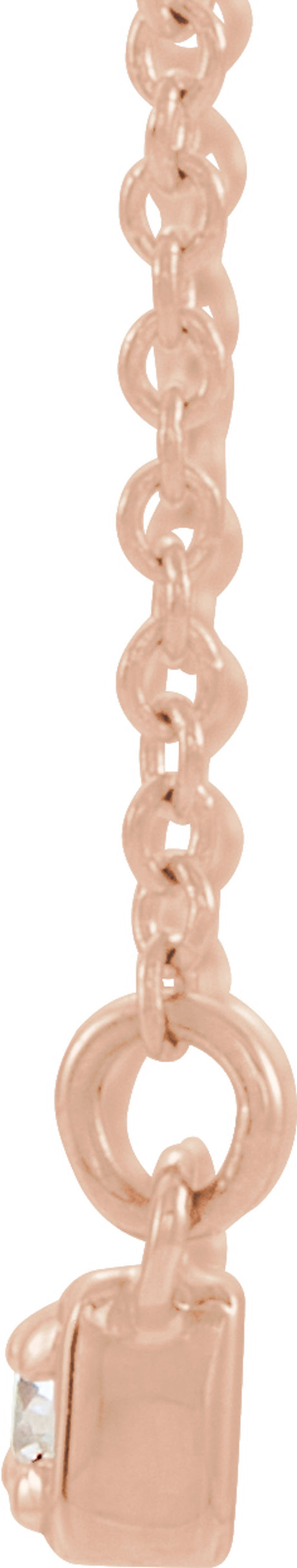 14K Rose Gold 1/5 CTW Natural Diamond Bar 16-18" Necklace 