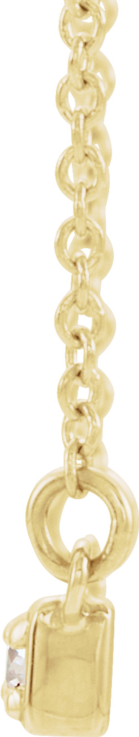 14K Yellow Gold 1/5 CTW Natural Diamond Bar 16-18" Necklace 