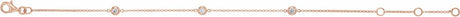 14K Rose Gold 1/6 CTW Natural Diamond Bezel-Set 3-Station 5 1/2-7" Bracelet
