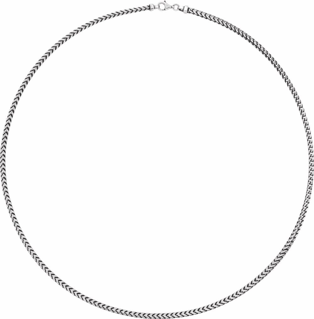 Sterling Silver 3 mm Franco 24" Chain 
