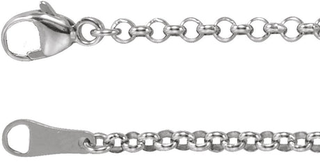 18K White 2.4 mm Rolo 18" Chain  