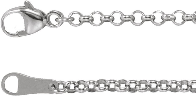 18K White Gold 2.4 mm Rolo 16" Chain  