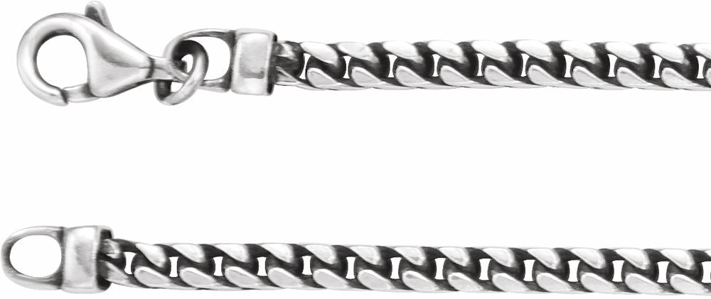 Sterling Silver 3 mm Franco 20" Chain 