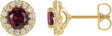 14K Yellow 4 mm Lab-Grown Ruby & 1/8 CTW Natural Diamond Earrings