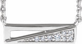 14K White .05 CTW Natural Diamond Bar 18" Necklace