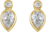 14K Yellow 1/3 CTW Natural Diamond Bezel-Set Earrings