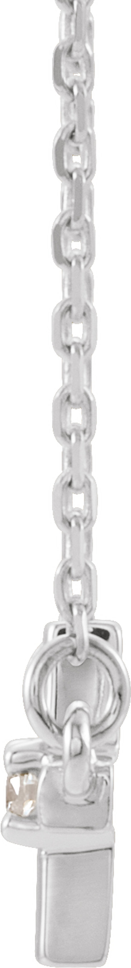 14K White .03 CTW Natural Diamond Sideways Cross 16-18" Necklace
