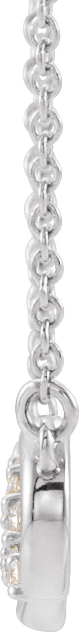 Sterling Silver 1/8 CTW Natural Diamond Infinity-Inspired Bar 18" Necklace