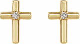 14K Yellow .01 CTW Natural Diamond Cross Earrings