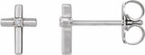 14K White Gold .01 CTW Natural Diamond Cross Earrings 