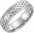 14K White Gold 7 mm Milgrain Celtic-Inspired Band Size 10