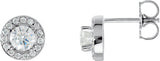 14K White 1/2 CTW Lab-Grown Diamond Halo-Style Earrings