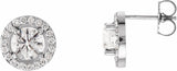 14K White Gold 1 1/2 CTW Lab-Grown Diamond Halo-Style Earrings
