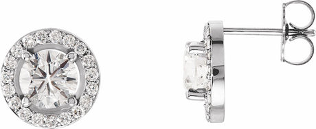14K White Gold 1 1/2 CTW Lab-Grown Diamond Halo-Style Earrings