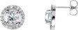 14K White Gold 2 1/3 CTW Lab-Grown Diamond Halo-Style Earrings