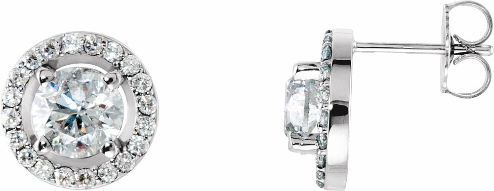 14K White Gold 2 1/3 CTW Lab-Grown Diamond Halo-Style Earrings
