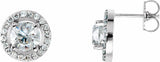 14K White Gold 2 1/3 CTW Lab-Grown Diamond Halo-Style Earrings
