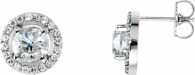 14K White Gold 2 1/3 CTW Lab-Grown Diamond Halo-Style Earrings