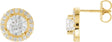 14K Yellow 1 5/8 CTW Lab-Grown Diamond Halo-Style Earrings