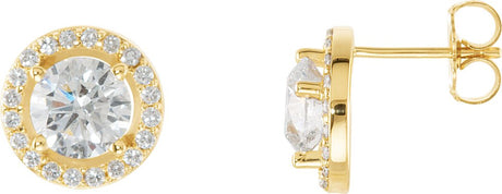 14K Yellow 2 1/3 CTW Lab-Grown Diamond Halo-Style Earrings