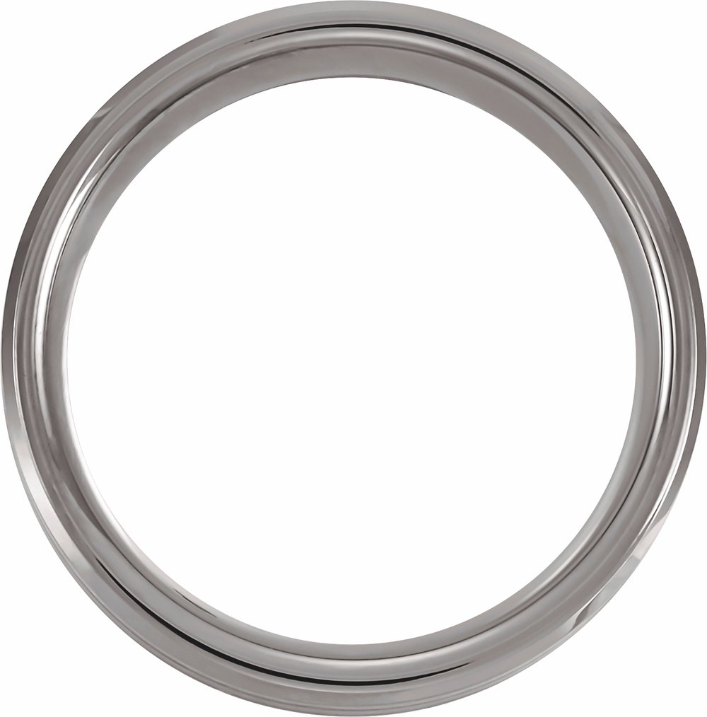 Tungsten 8 mm Beveled-Edge Imitation Meteorite & Carbon Fiber Inlay Comfort-Fit Band