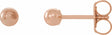 14K Rose Gold 3 mm Ball Earrings