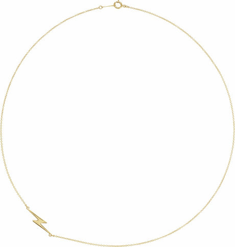 14K Yellow Lightning Bolt 16" Necklace